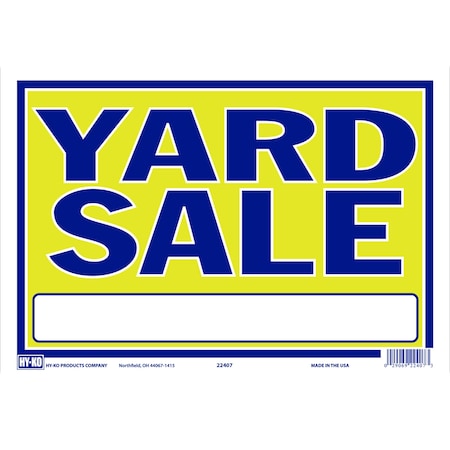 Hy-Ko 9X13 Neon Yard Sale Sign 9" x 13", 10PK A22407